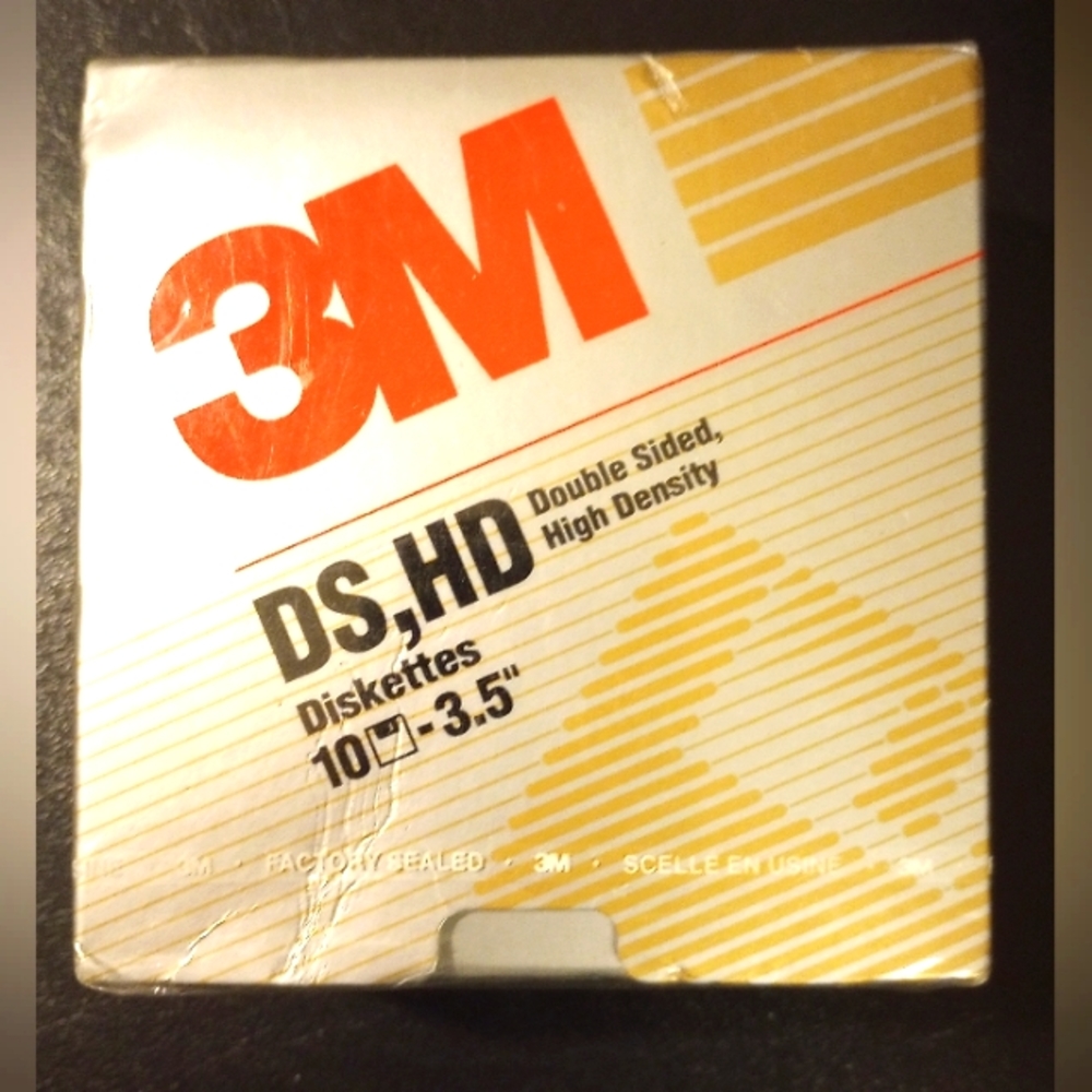 FACTORY SEALED 3M Disks 10-Pack High Density DS HD 3.5" Floppy Diskettes 1993
